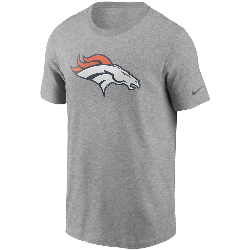 T-shirt à logo principal Denver Broncos Nike pour homme, gris chiné