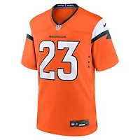 Men's Nike Jahdae Barron Orange Denver Broncos 2025 NFL Draft First Round Pick Game Jersey