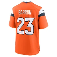 Maillot de match Nike Jahdae Barron orange des Denver Broncos pour homme