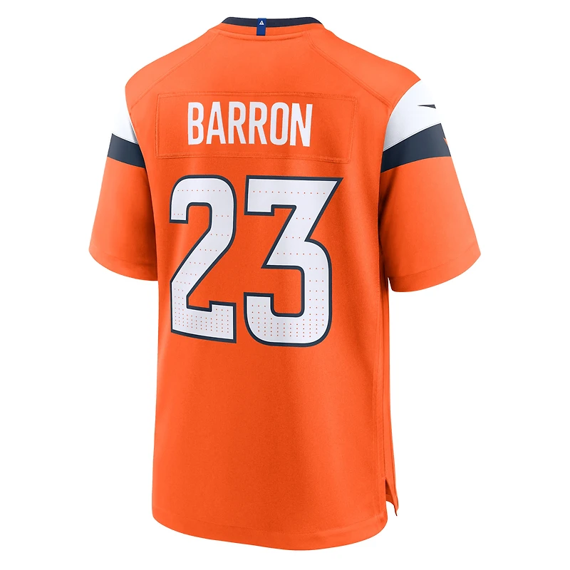 Men's Nike Jahdae Barron  Orange Denver Broncos Team Game Jersey