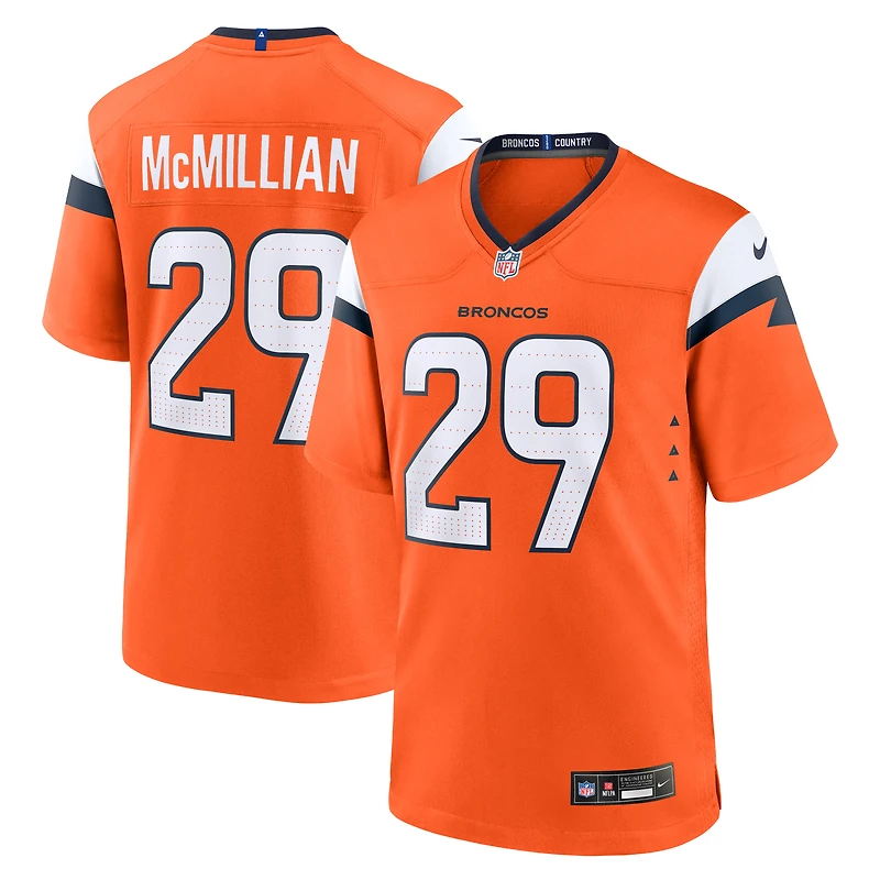 Men's Nike Ja'Quan McMillian  Orange Denver Broncos Team Game Jersey