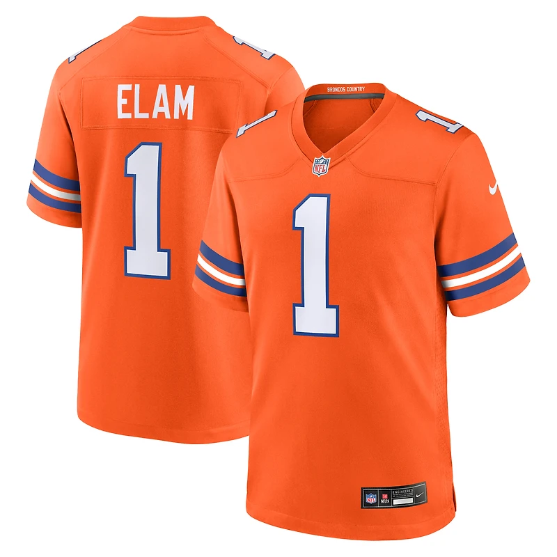 Men's Nike Jason Elam Orange Denver Broncos Retired Player Alternate Game Jersey