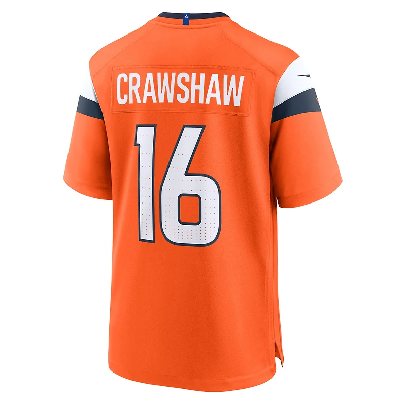 Men's Nike Jeremy Crawshaw Orange Denver Broncos Team Game Jersey