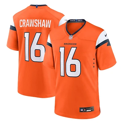 Men's Nike Jeremy Crawshaw  Orange Denver Broncos Team Game Jersey
