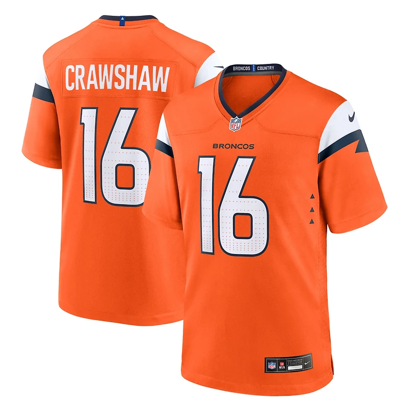 Maillot Nike Jeremy Crawshaw orange des Denver Broncos pour homme