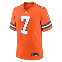 Maillot de match joueur retraité Nike John Elway Orange Denver Broncos Mile High Collection 1977 pour homme