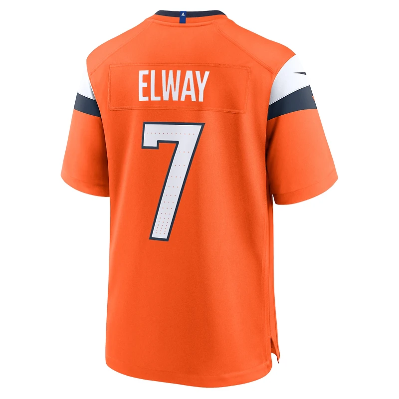 Maillot de match joueur retraité Nike John Elway Orange Denver Broncos Mile High Collection pour homme