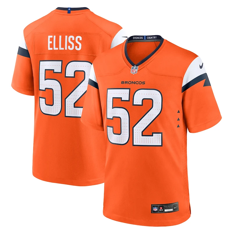 Men's Nike Jonah Elliss Orange Denver Broncos Team Game Jersey