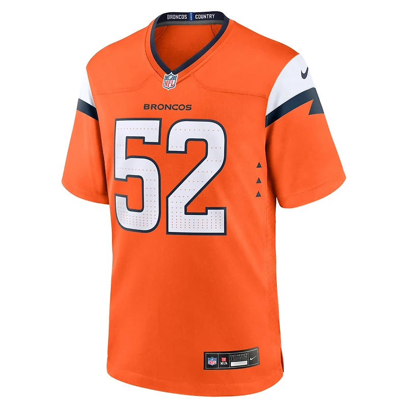 Men's Nike Jonah Elliss Orange Denver Broncos Team Game Jersey