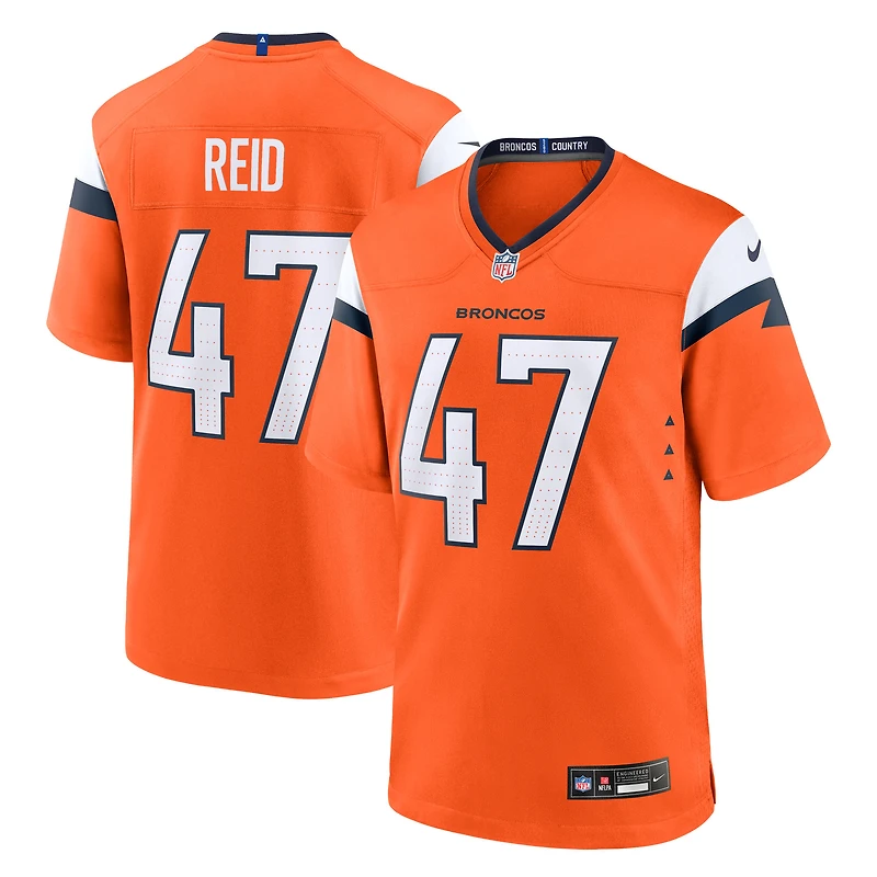 Maillot Nike Karene Reid orange Denver Broncos Team Game pour homme