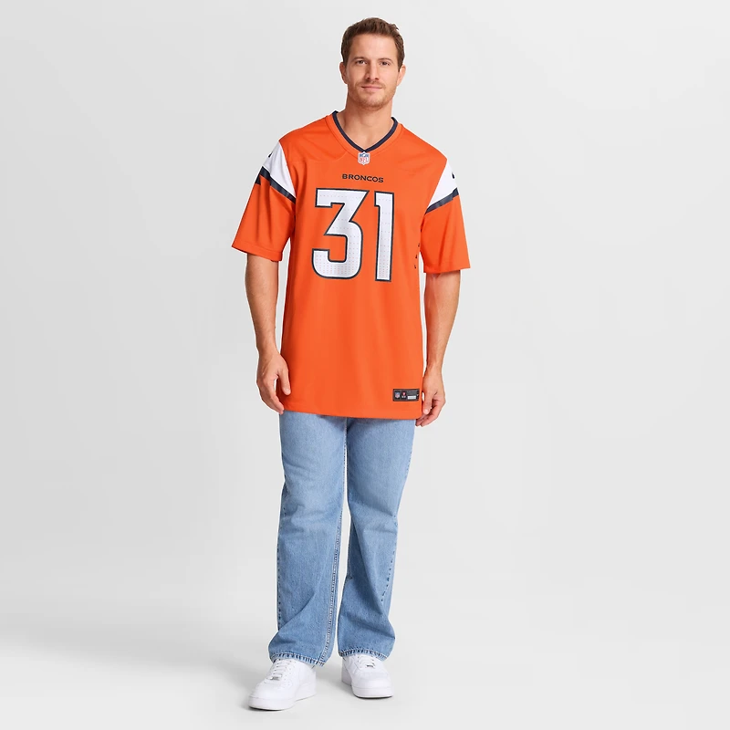 Men's Nike Kris Abrams-Draine Orange Denver Broncos Team Game Jersey