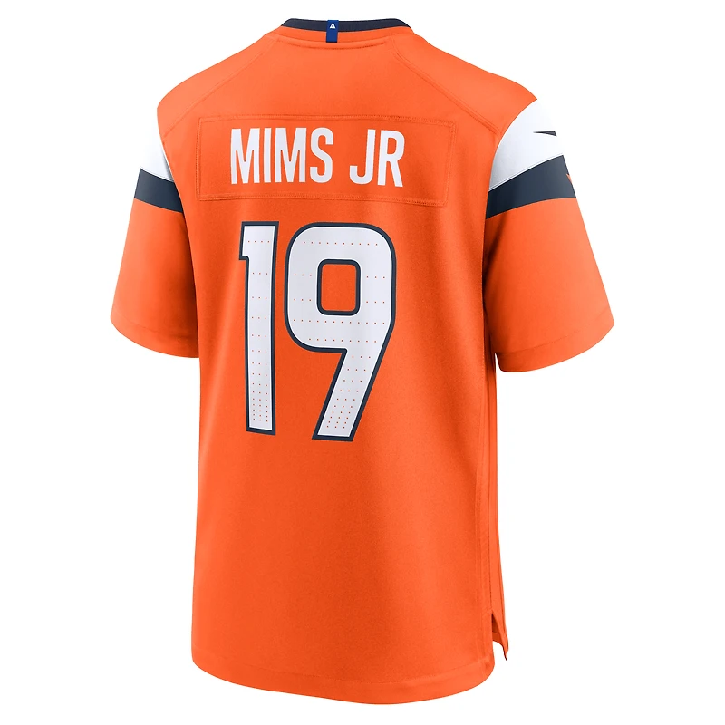 Maillot de match d'équipe Nike Marvin Mims Jr Orange Denver Broncos pour homme