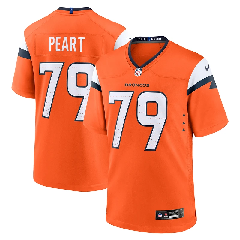 Men's Nike Matt Peart Orange Denver Broncos Team Game Jersey