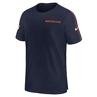 T-shirt Nike bleu marine Denver Broncos 2024 Sideline Coach UV Performance pour homme