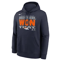 Sweat à capuche Nike bleu marine Denver Broncos, collection trophées des champions de la division AFC Ouest 2025