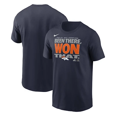 Men's Nike Navy Denver Broncos 2025 AFC West Division Champions Locker Room Trophy Collection T-Shirt