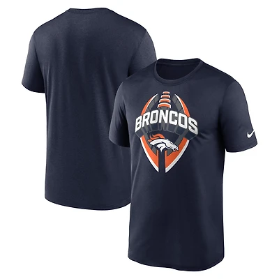 T-shirt Nike bleu marine Denver Broncos pour homme, grande taille, Primetime Legend Icon Performance