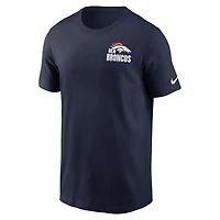 T-shirt essentiel Blitz Denver Broncos Nike pour homme, bleu marine