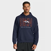 Sweat à capuche en molleton Nike Busted Play Club bleu marine des Denver Broncos pour homme