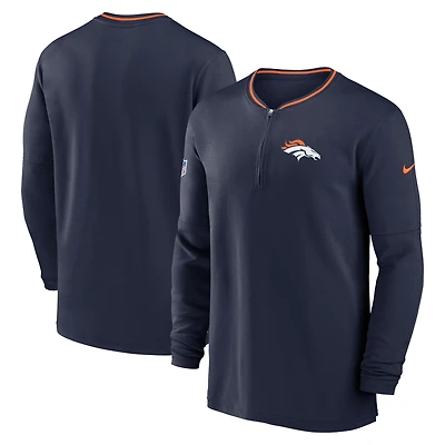 Men's Nike Navy Denver Broncos Coach Half-Zip Sweatshirt