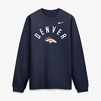 Sweat-shirt polaire Nike Denver Broncos Defensive Leader Club bleu marine pour homme