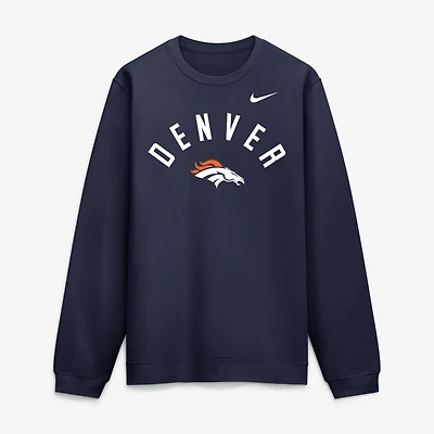 Men's Nike  Navy Denver Broncos Defensive Leader Club Fleece Pullover Sweatshirt