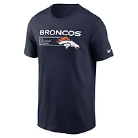 T-shirt essentiel Nike Denver Broncos Division pour homme - Bleu marine