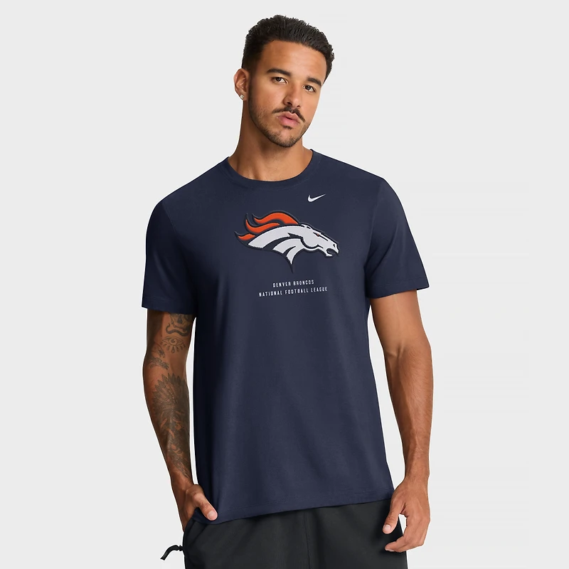 T-shirt Nike Essential Denver Broncos bleu marine pour homme