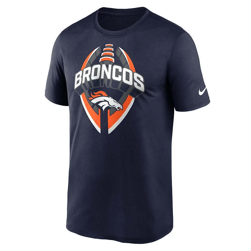 T-shirt Nike bleu marine Denver Broncos Legend Icon Performance pour homme