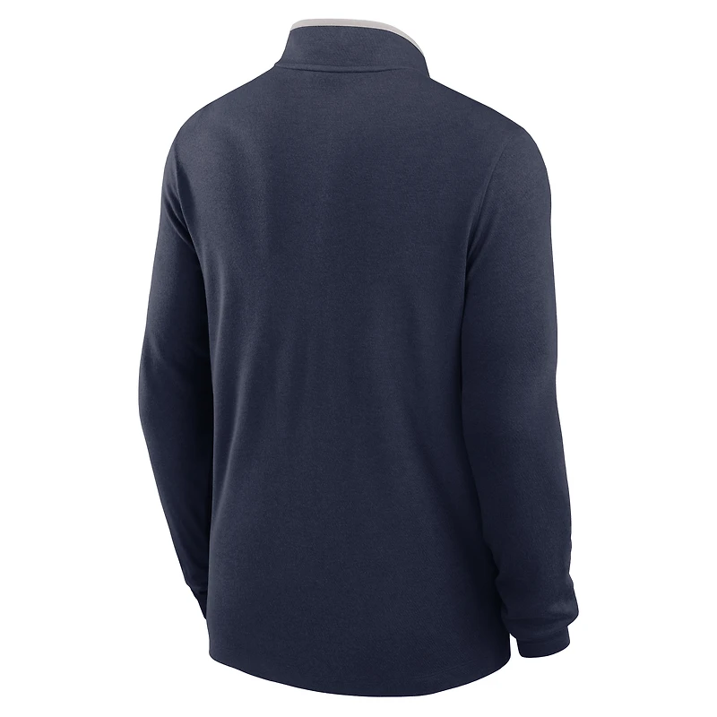 Pull Nike bleu marine Denver Broncos léger Victory Dri-FIT à demi-zip pour homme
