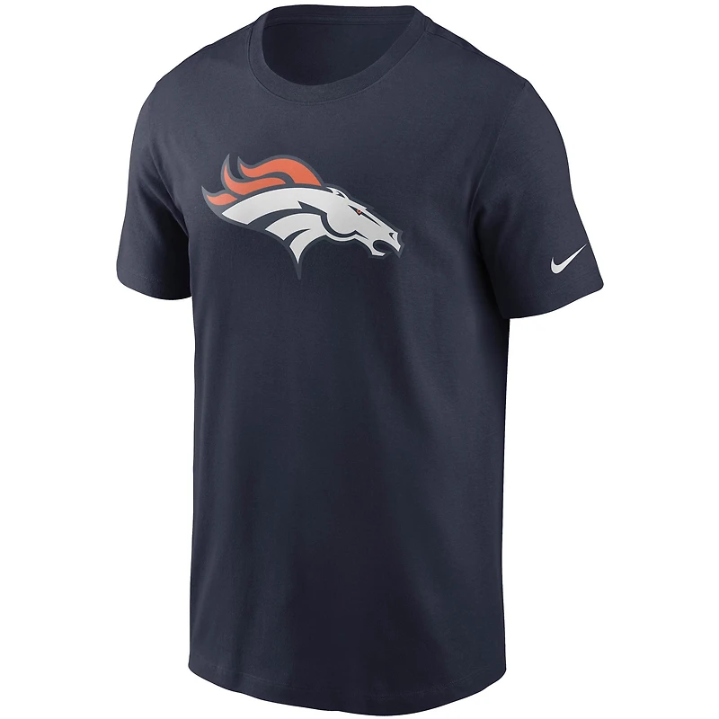 T-shirt Nike bleu marine avec logo principal des Denver Broncos pour homme