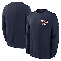 Sweat-shirt en molleton Nike bleu marine Denver Broncos Primetime Club pour homme