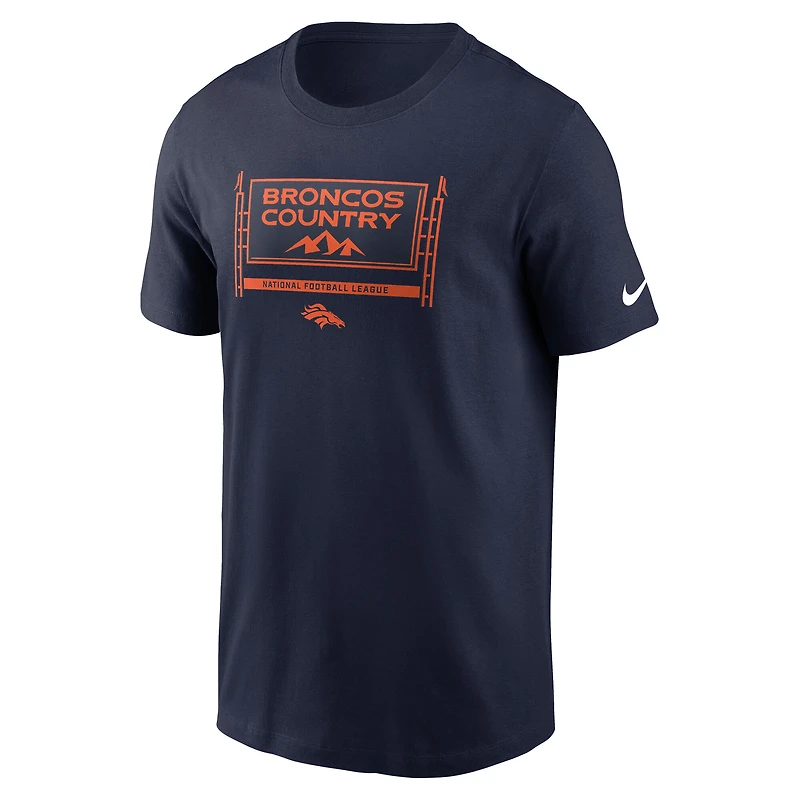T-shirt Nike bleu marine Denver Broncos Primetime Local Essential pour homme