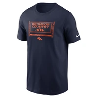 T-shirt Nike bleu marine Denver Broncos Primetime Local Essential pour homme