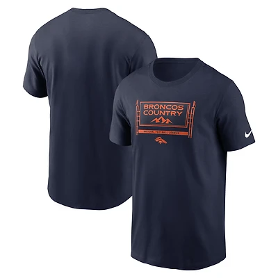 T-shirt Nike bleu marine Denver Broncos Primetime Local Essential pour homme