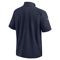 Nike Denver Broncos Sideline Coach Veste à capuche manches courtes et fermeture éclair pour homme - Bleu marine