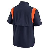 Men's Nike Navy Denver Broncos Sideline Coaches Chevron Lockup Pullover Top