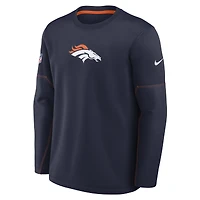 Sweat-shirt Nike Therma-FIT bleu marine pour homme, Denver Broncos, modèle Sideline Coaches.