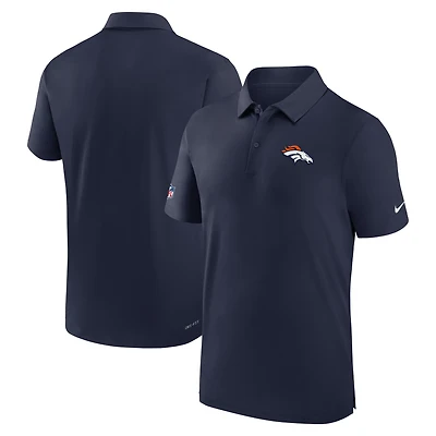 Polo de performance Nike pour hommes, Denver Broncos Sideline Coaches, bleu marine