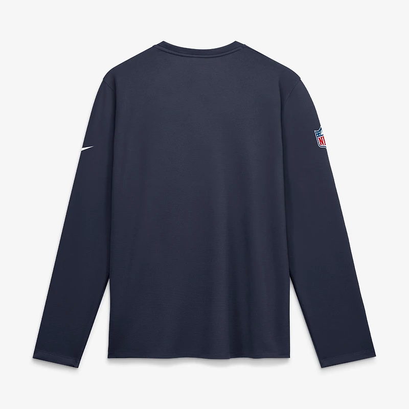 Men's Nike  Navy Denver Broncos Sideline Coaches UV Dri-FIT Long Sleeve Shirt