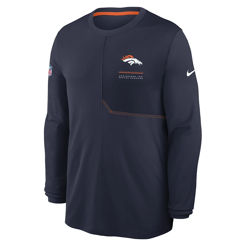 T-shirt à manches longues Nike Dri-FIT bleu marine Denver Broncos pour homme
