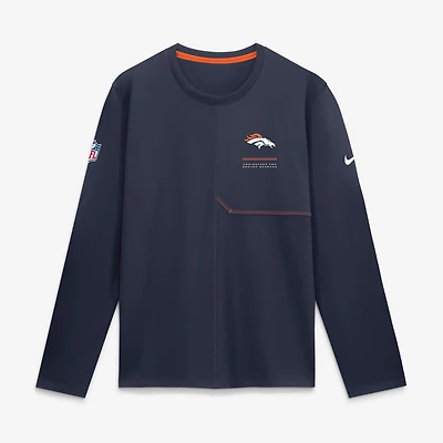 T-shirt à manches longues Nike Dri-FIT bleu marine Denver Broncos pour homme