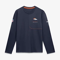 T-shirt à manches longues Nike Dri-FIT bleu marine Denver Broncos pour homme