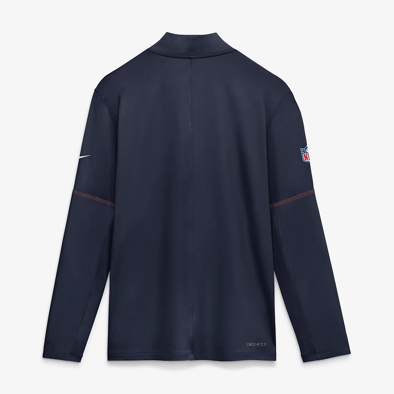 Pull-over Nike Dri-FIT Sideline bleu marine pour homme, modèle Denver Broncos.