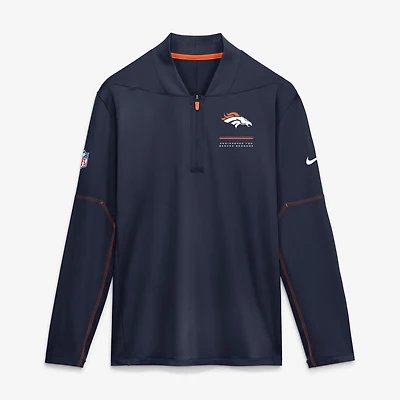 Men's Nike  Navy Denver Broncos Sideline Dri-FIT Half-Zip Pullover