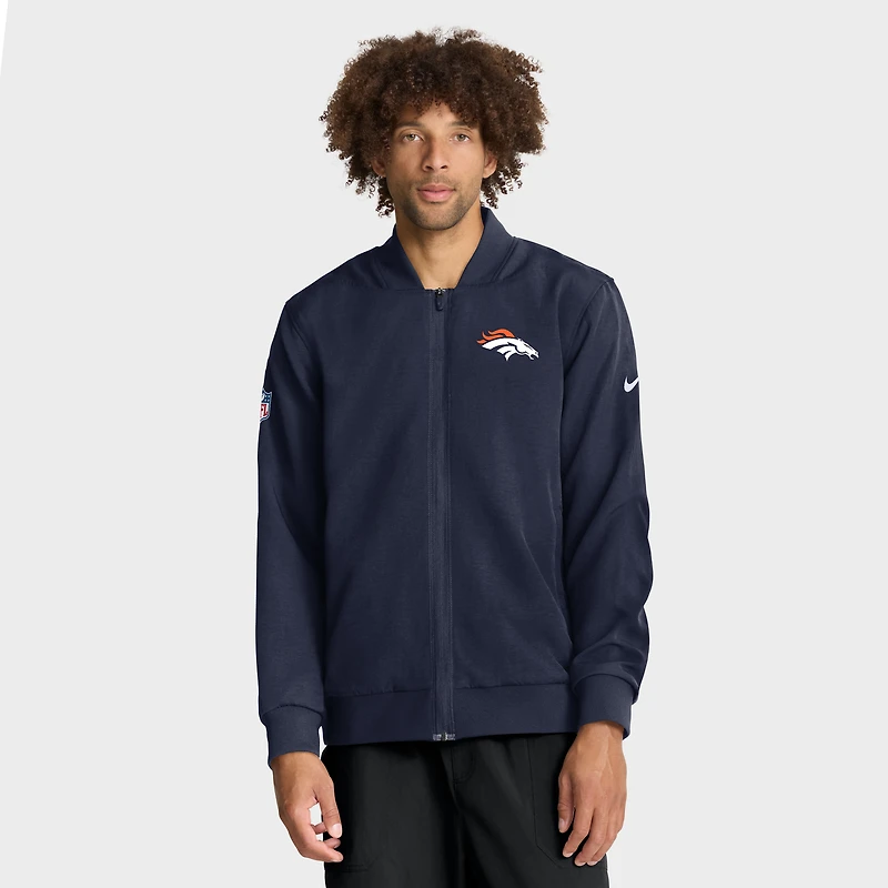 Veste bomber zippée intégrale Nike Denver Broncos bleu marine pour homme