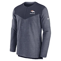 Haut à quart de zip Performance Nike Denver Broncos Sideline Lockup pour homme - Bleu marine