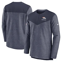 Haut à quart de zip Performance Nike Denver Broncos Sideline Lockup pour homme - Bleu marine