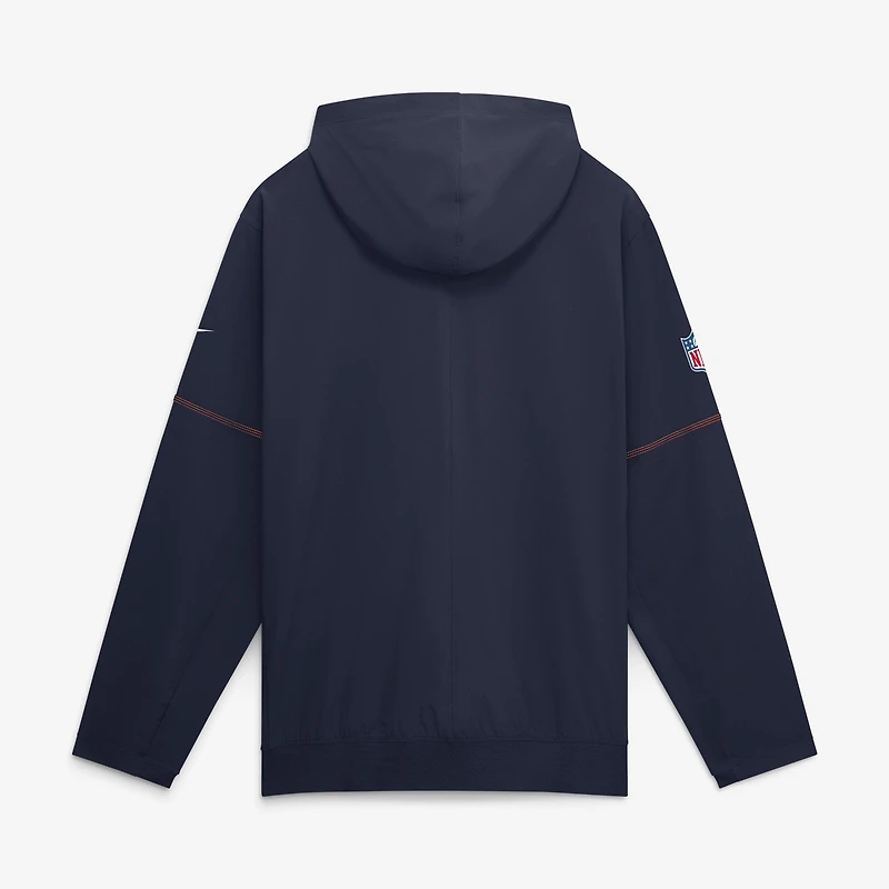 Men's Nike Navy Denver Broncos Sideline Logo Glory Anorak Half-Zip Hooded Jacket