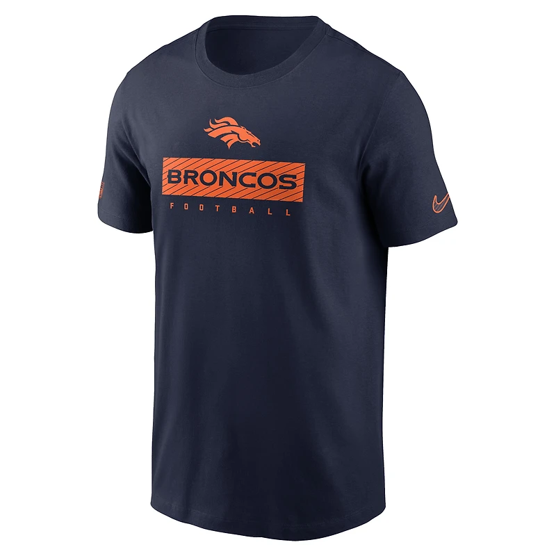 T-shirt Nike bleu marine Denver Broncos Sideline Performance pour homme